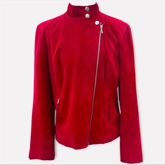 Alfani 100% Leather Suede Jacket - Picture 2 of 13